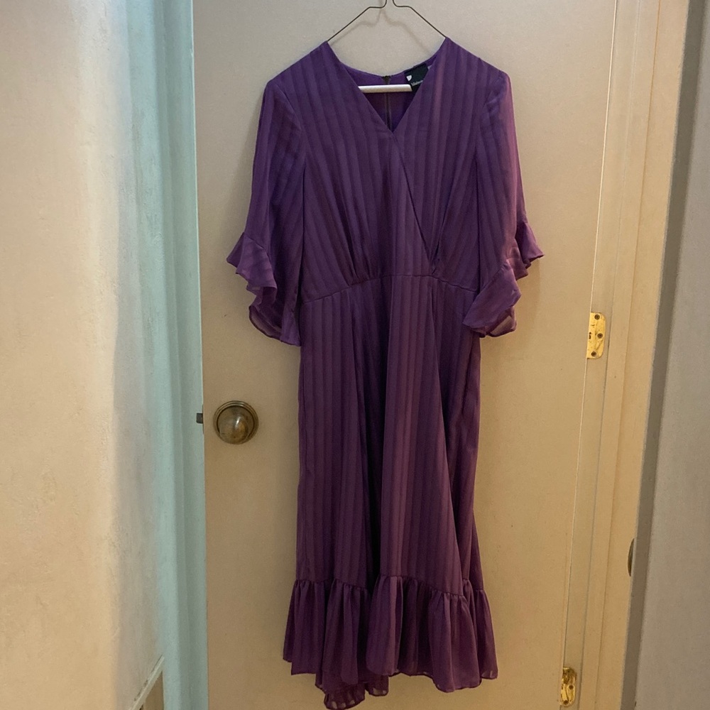 Maison Tara Long Sleeve Purple Dress